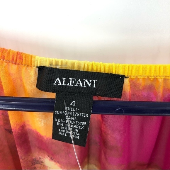 NWT Alfani Tie Dye Two Piece Boho Top Shirt Natural Sunset Size 4 - Picture 6 of 10
